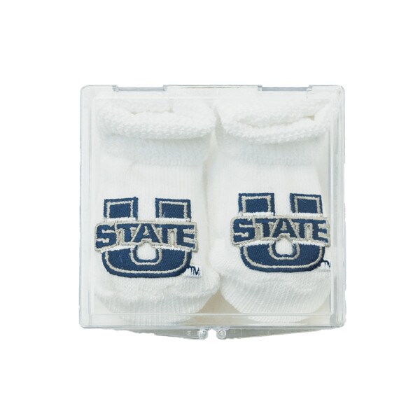 utah state infant baby bootie gift box white